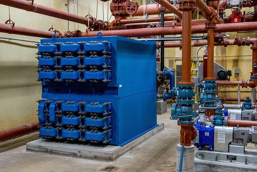 Digester heat exchanger Cortland New York wastewater treatment plant