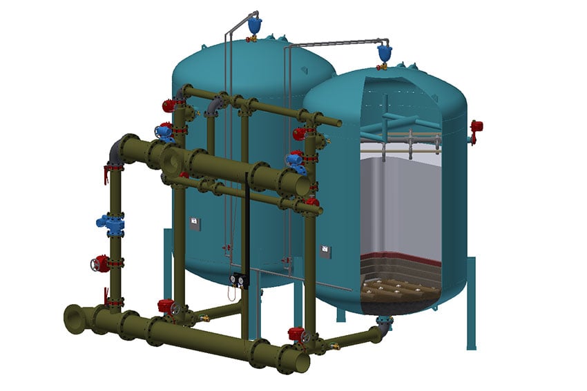 Example of pressure filters for ion exchange