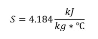 equation water heat