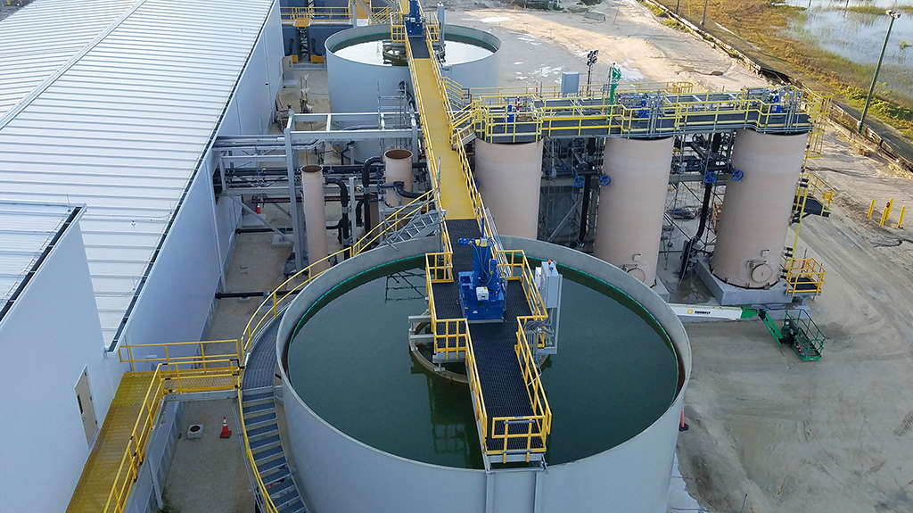 Two clarifiers at power plant