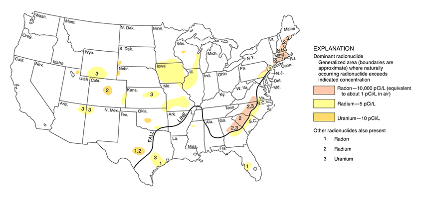 High Levels of Radionuclides Map