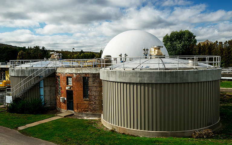 Cortland, New York wastewater treatment plant digesters
