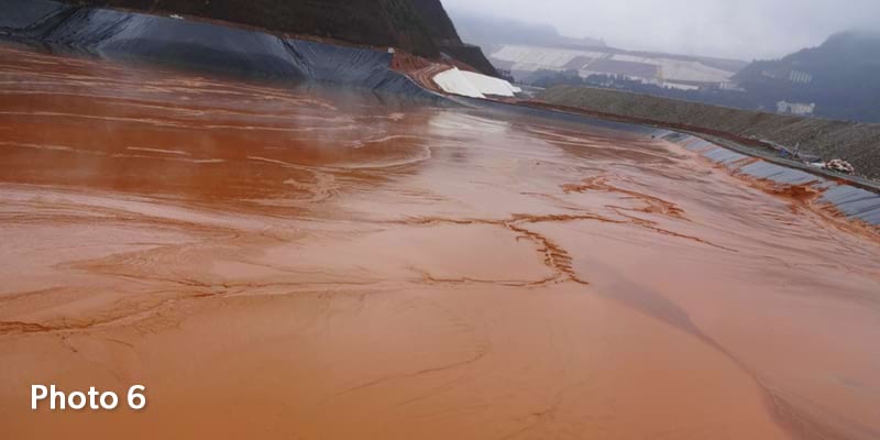 Photo 6 - Tailing storage facility during first monsoon season