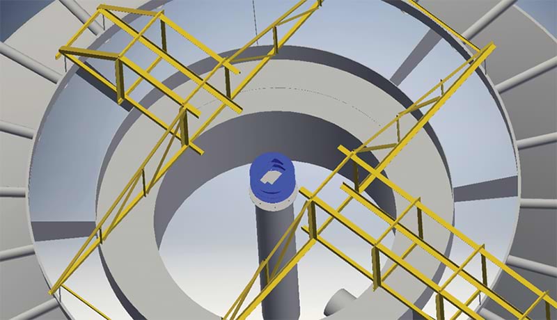 3d rendering of clarifier bridge modifications