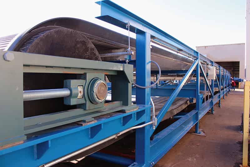 Large horizontal belt filter being manufactured at fabricator's location