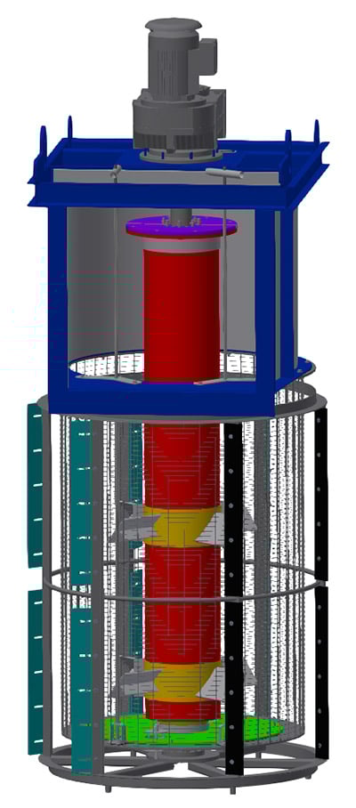 Rendering of lift-assist pumping screen