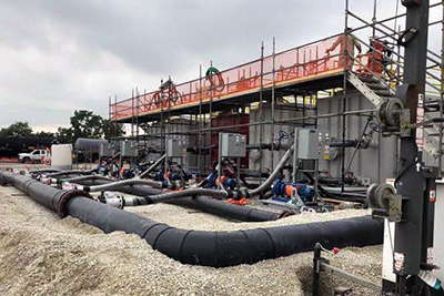 Five mobile clarifier units on site