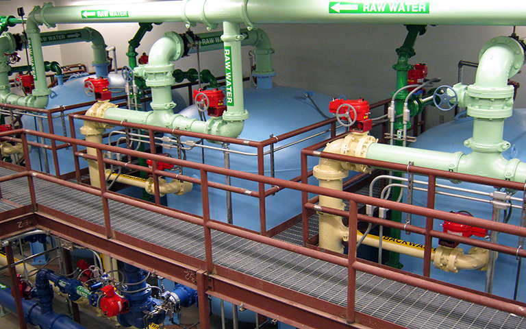 Pressure filtration system installation at Ione, Washington