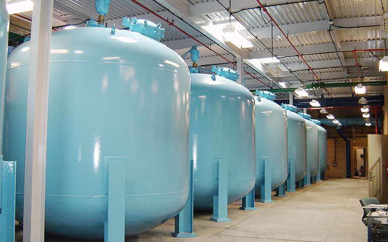 Pressure filter installation at Victorville, California