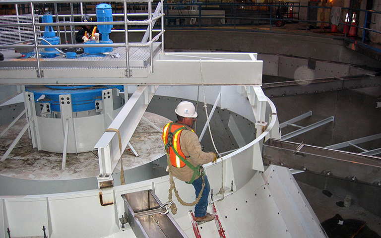 Solids CONTACT CLARIFIER being setup at Columbine water treatment plant