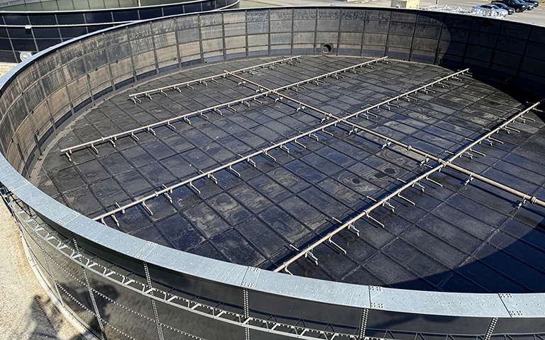View inside clarifier tank before CIM epoxy has been applied
