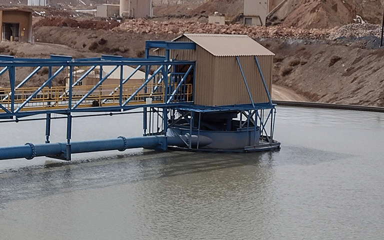 Thickener tank at mining location