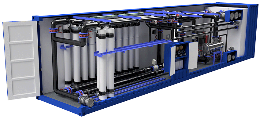 Containerized ultrafiltration unit